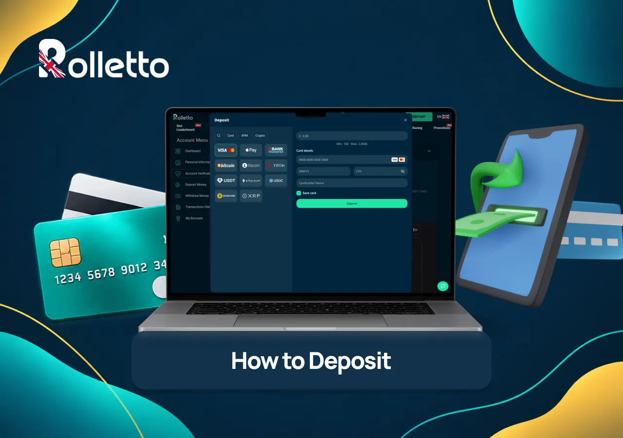 The deposit process at Rolletto Casino