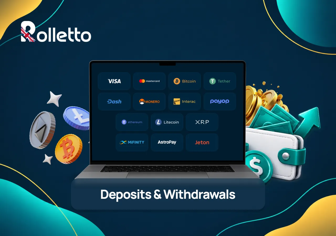 Deposit and withdrawal methods at Rolletto Casino